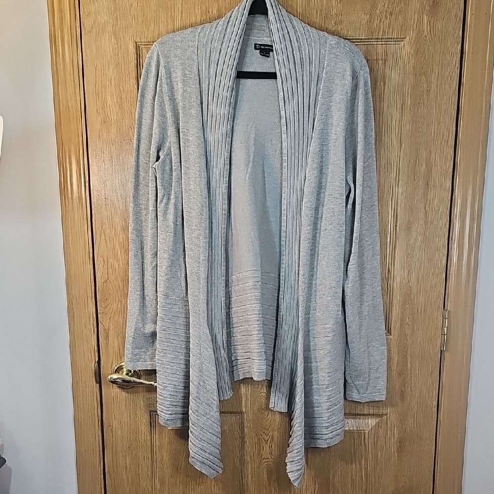 New Directions Heather Gray Draped Cardigan